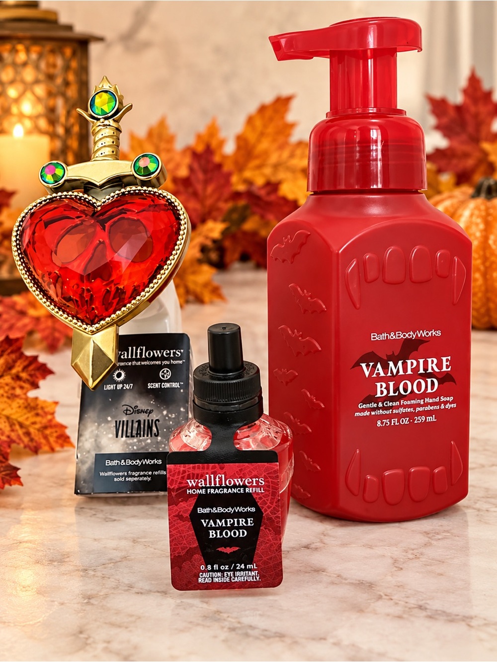 Bath & Body Works Disney Villains & Vampire Blood 3-Piece Halloween Bundle